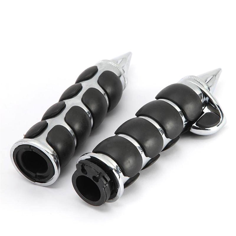 INNOGLOW Motorcycle Hand Grips 1" Chrome Black Handlebar Grip Fits for Custom Harley Davidson Sportster Softail Tour Glide Road King Electra Glide Dyna w/ 26mm Throttle Grips Bar Ends - Image 3